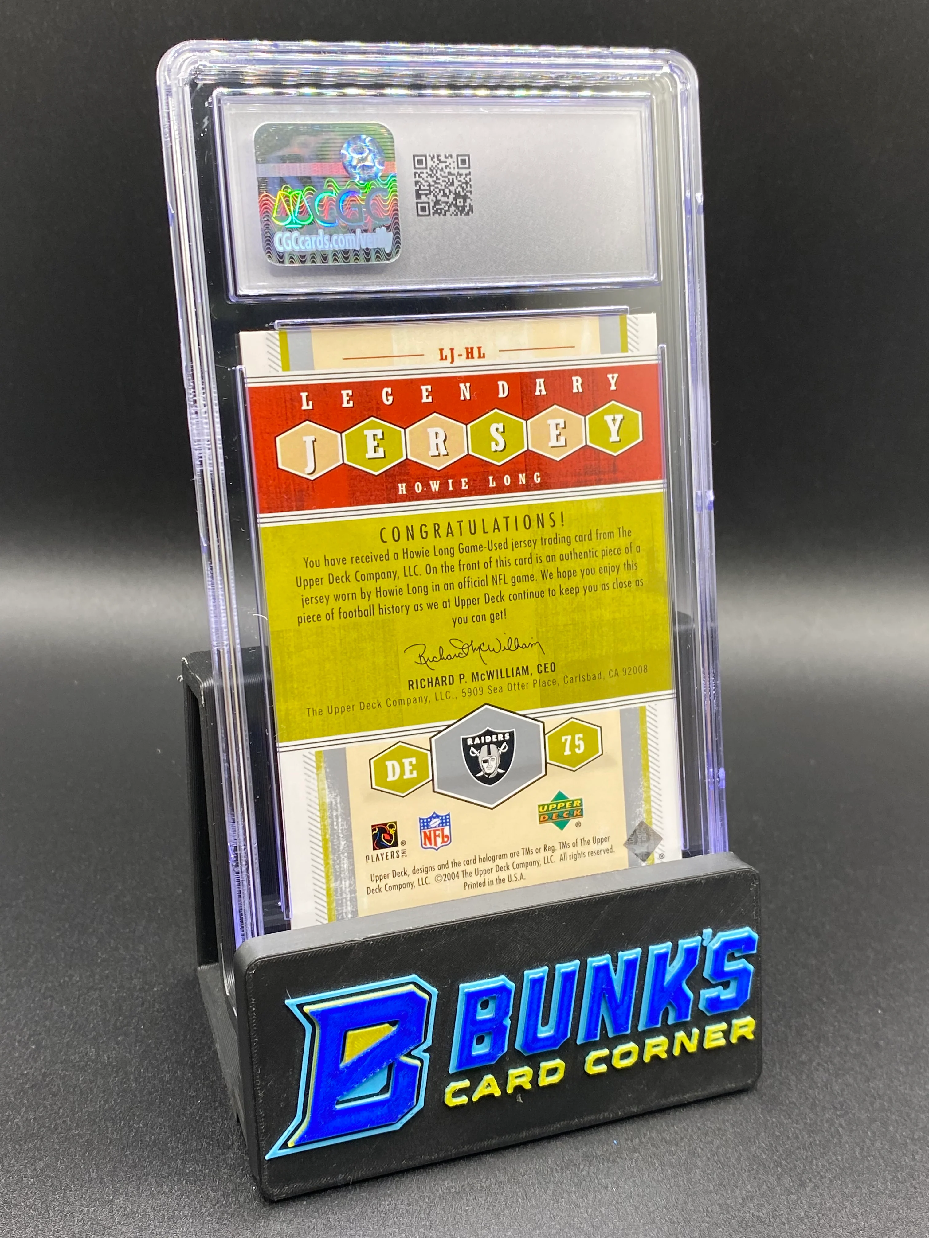 2004 Howie Long Legendary Jerseys 79/99 CGC 9 - Image 2