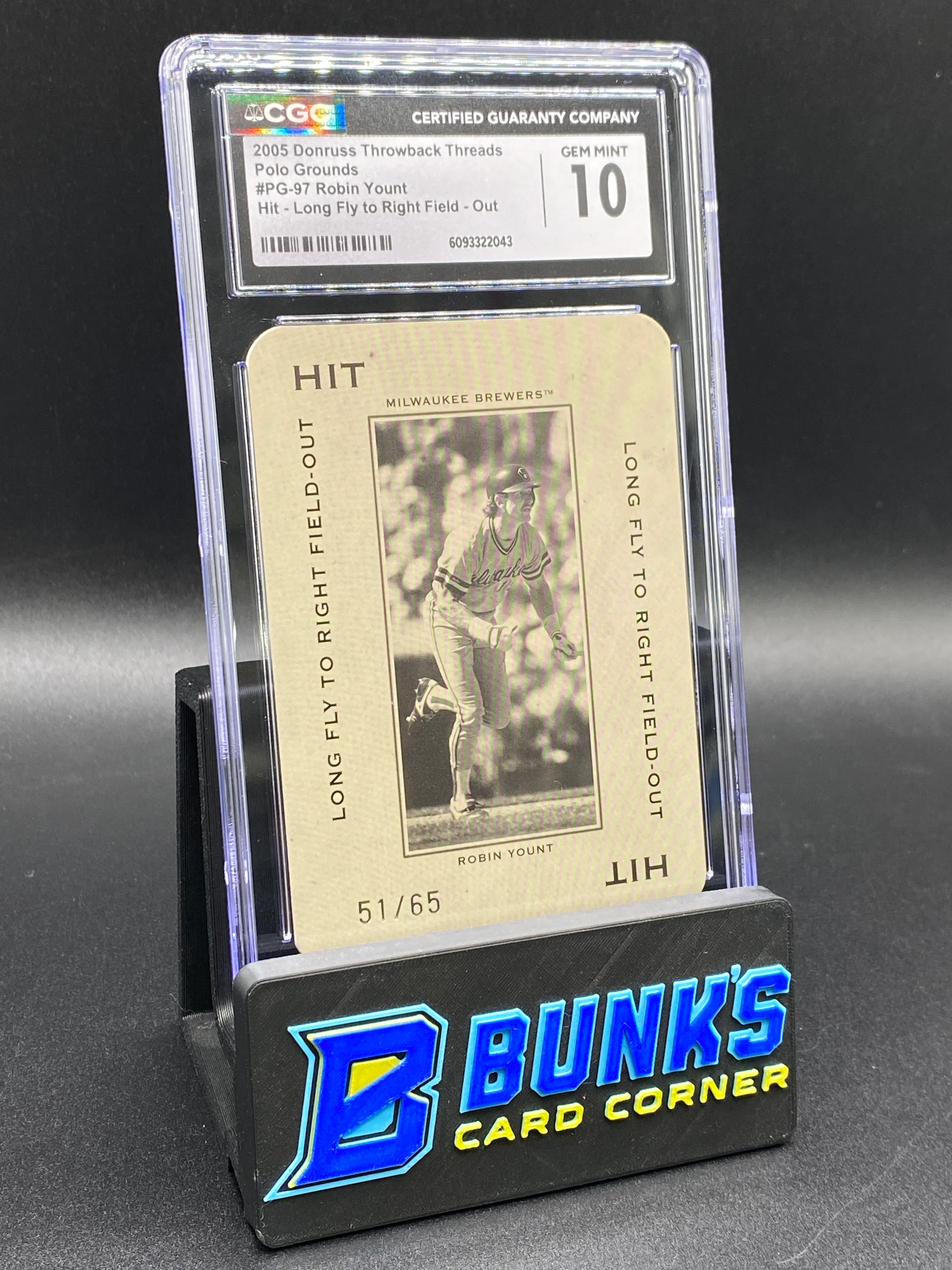 2005 Robin Yount Polo Grounds 51/65 CGC 10 HOF