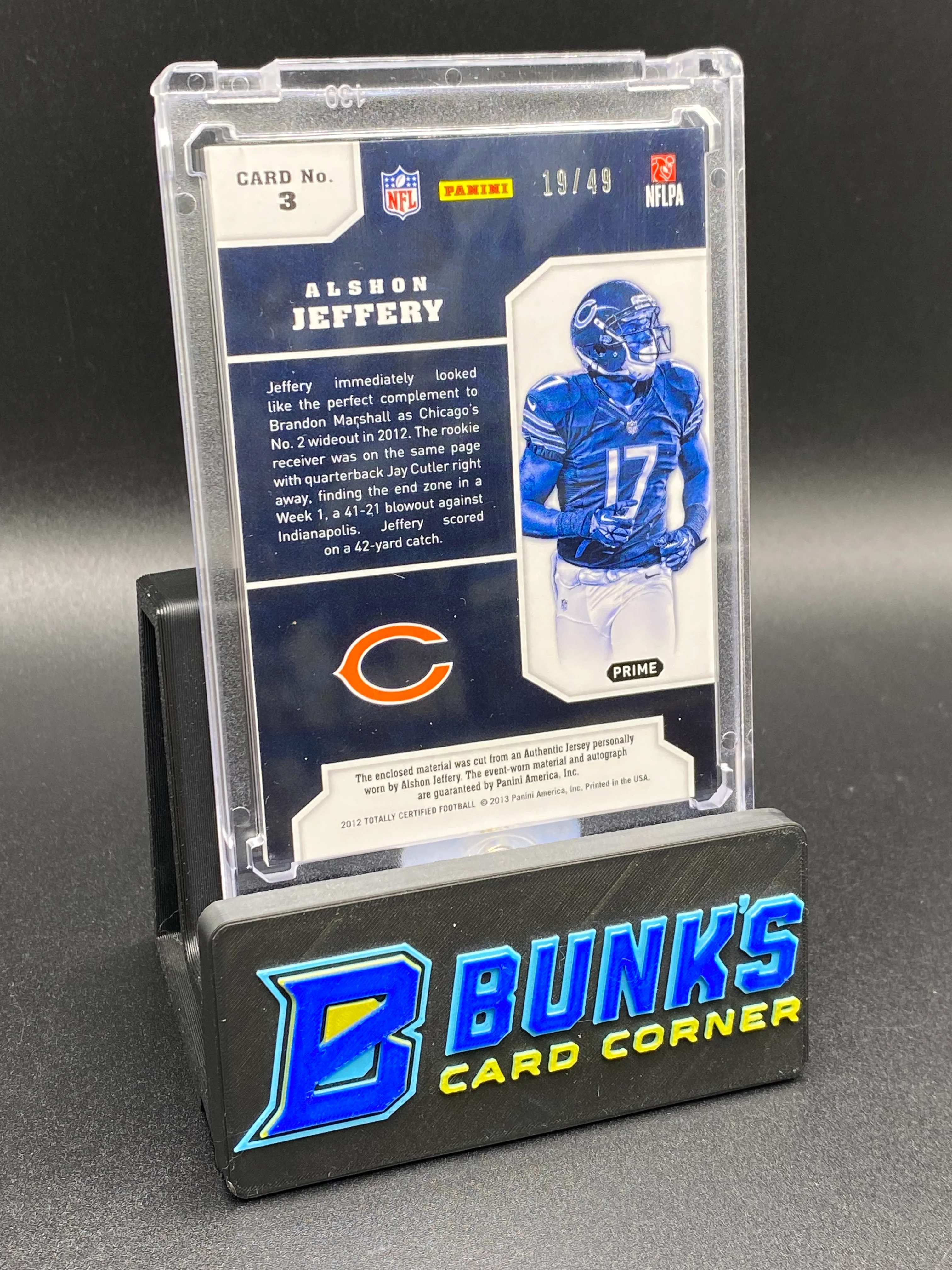 2012 Alshon Jeffery Certified Future Auto Patch Rc  19/49 - Image 2