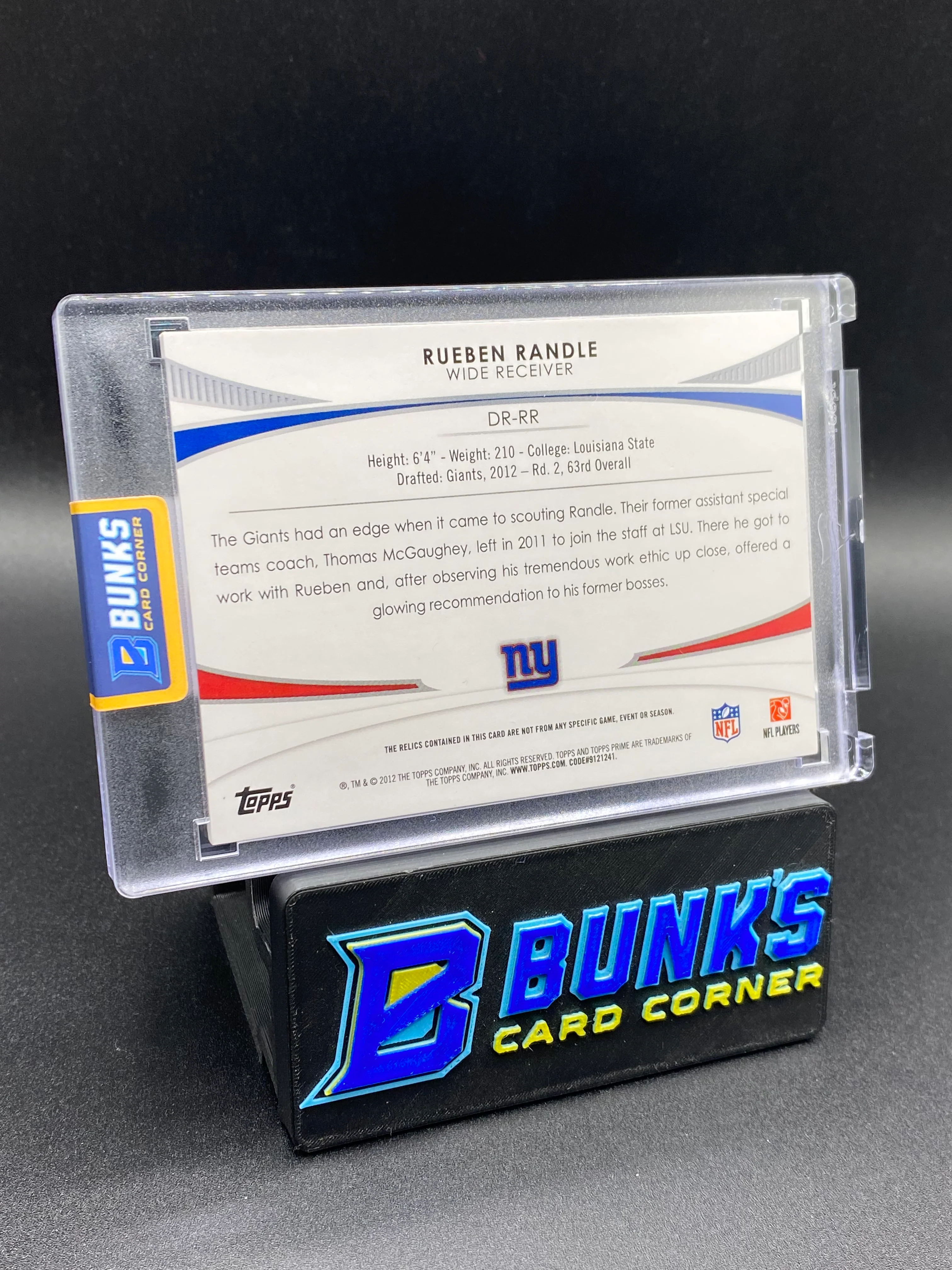 2012 Rueben Randle Topps Prime Patches 5/10 Rc - Image 2
