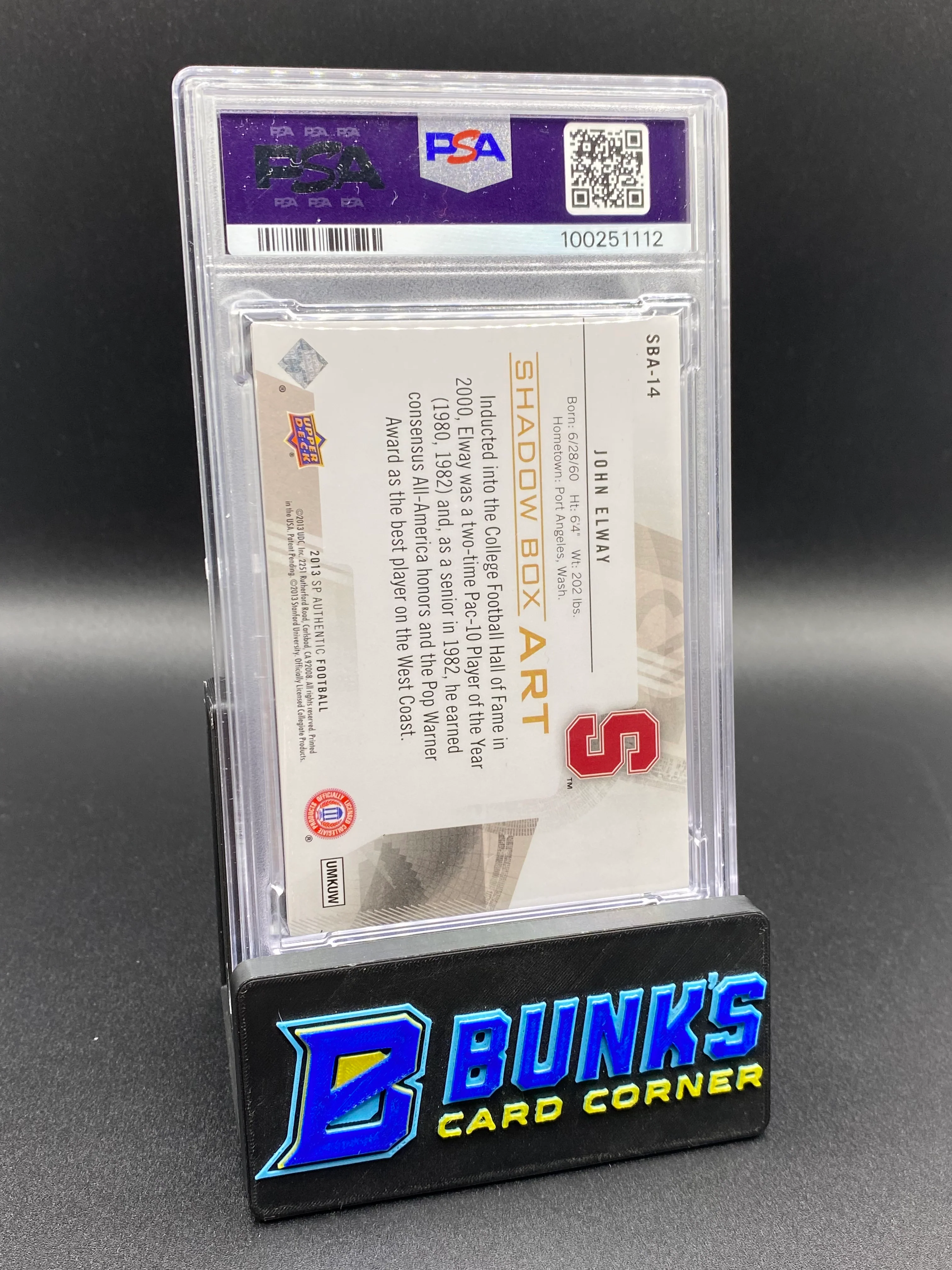 2013 John Elway Shadowbox Art PSA 7 - Image 2