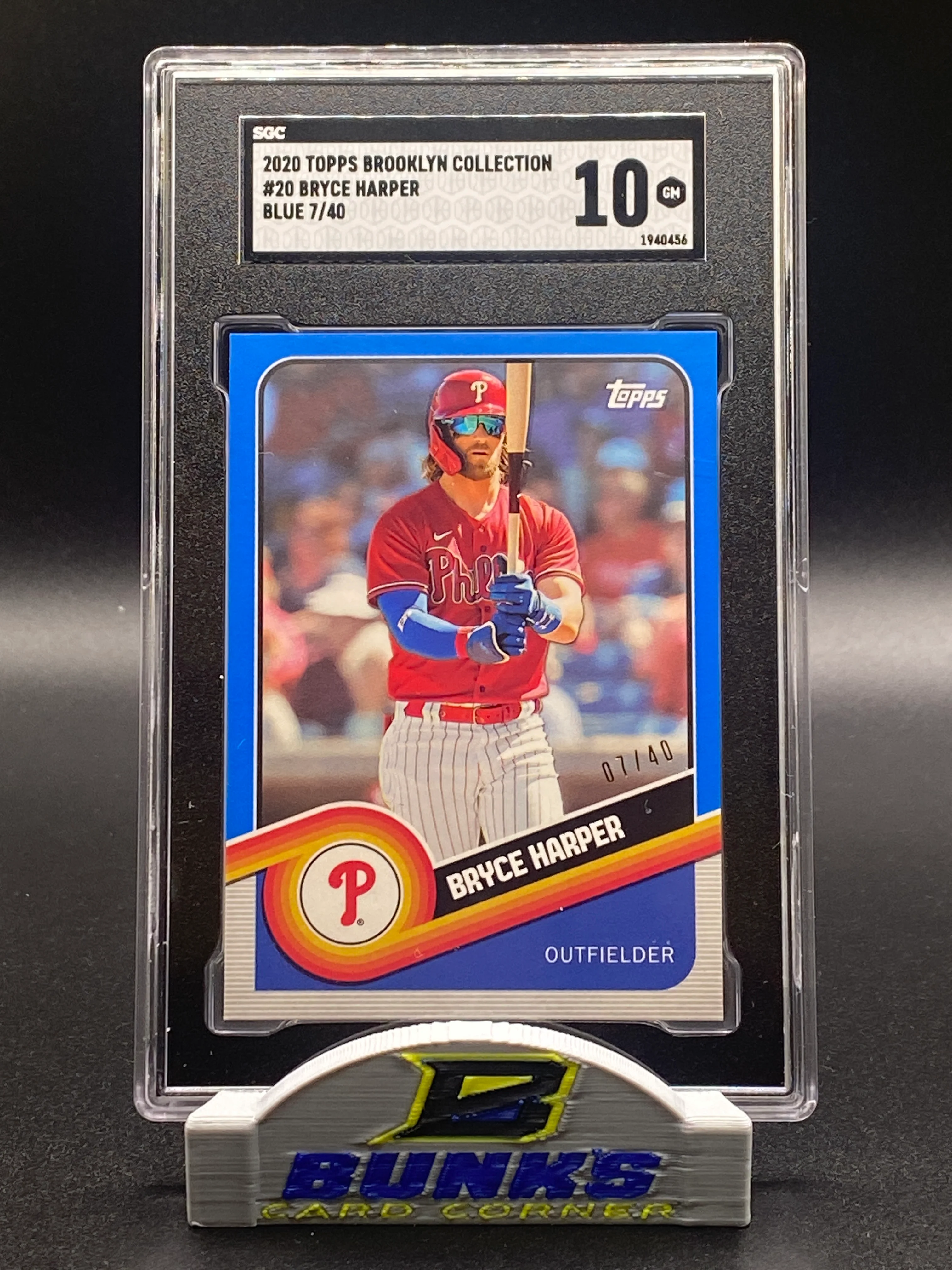 2020 Bryce Harper Blue 7/40 SGC 10