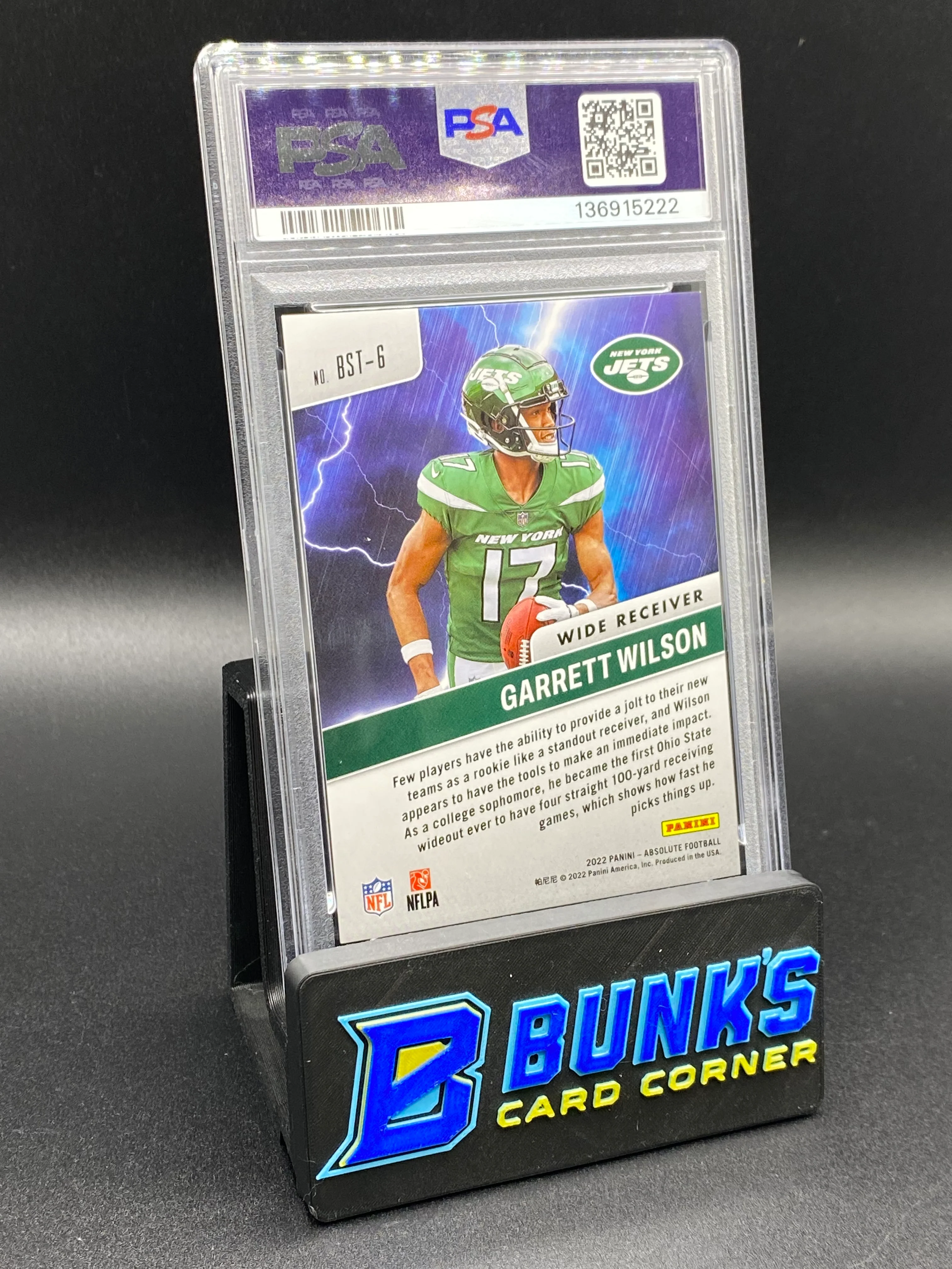 2022 Garrett Wilson By Storm Blue 31/50 PSA 9 Rc - Image 2