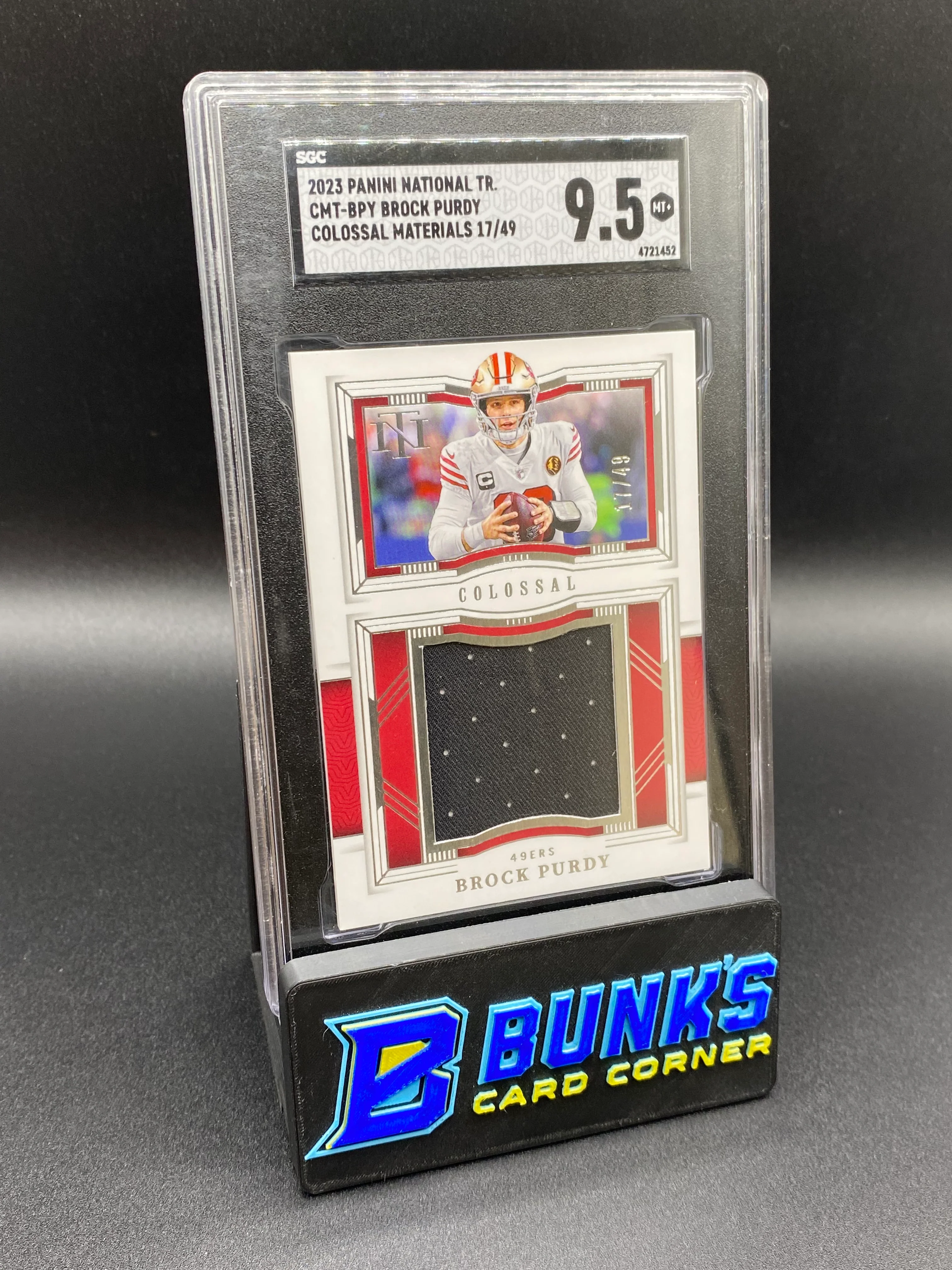 2023 Brock Purdy Colossal Materials 17/49 SGC 9.5