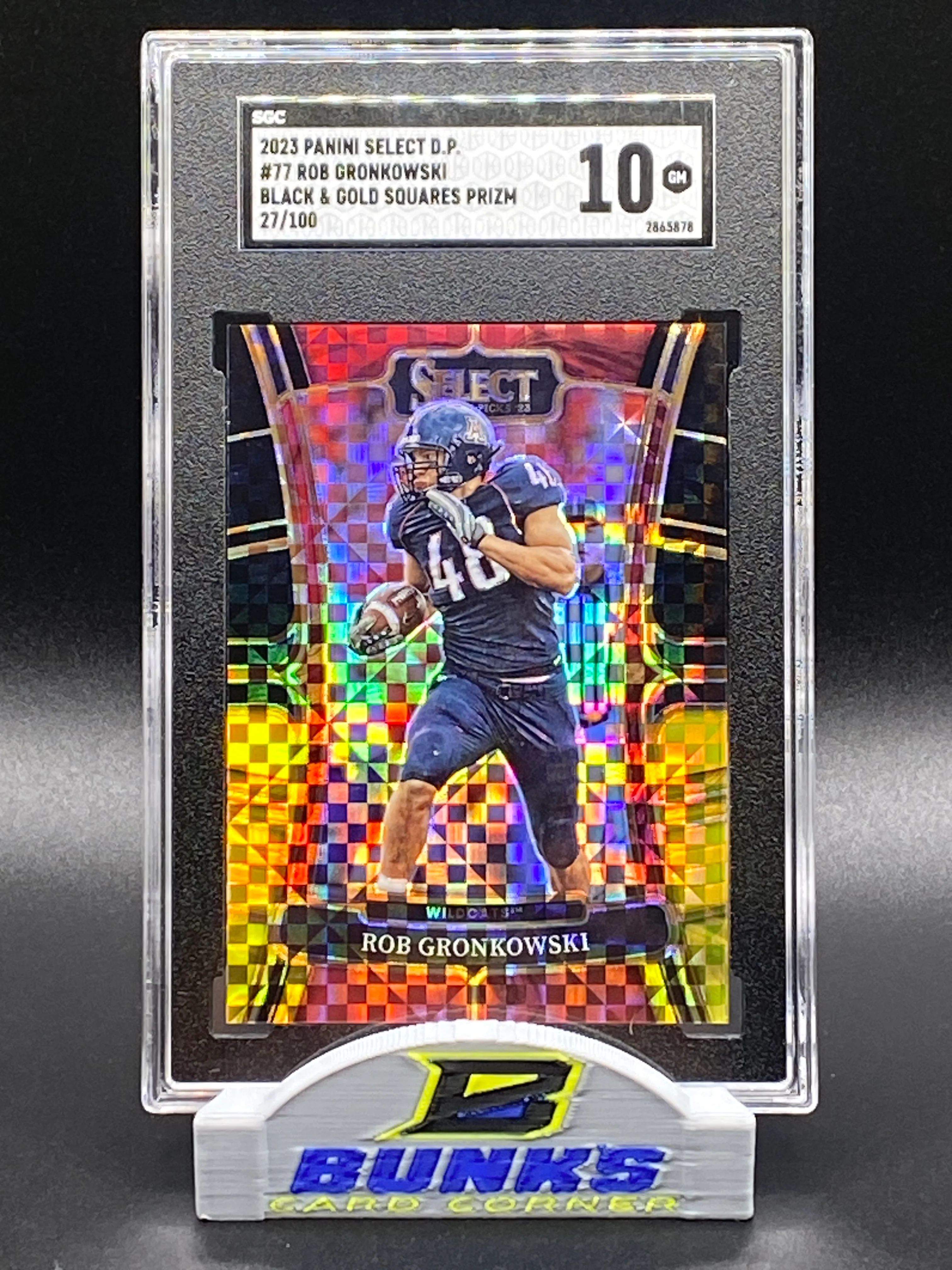 2023 Rob Gronkowski Black & Gold Squares Prizm 27/100