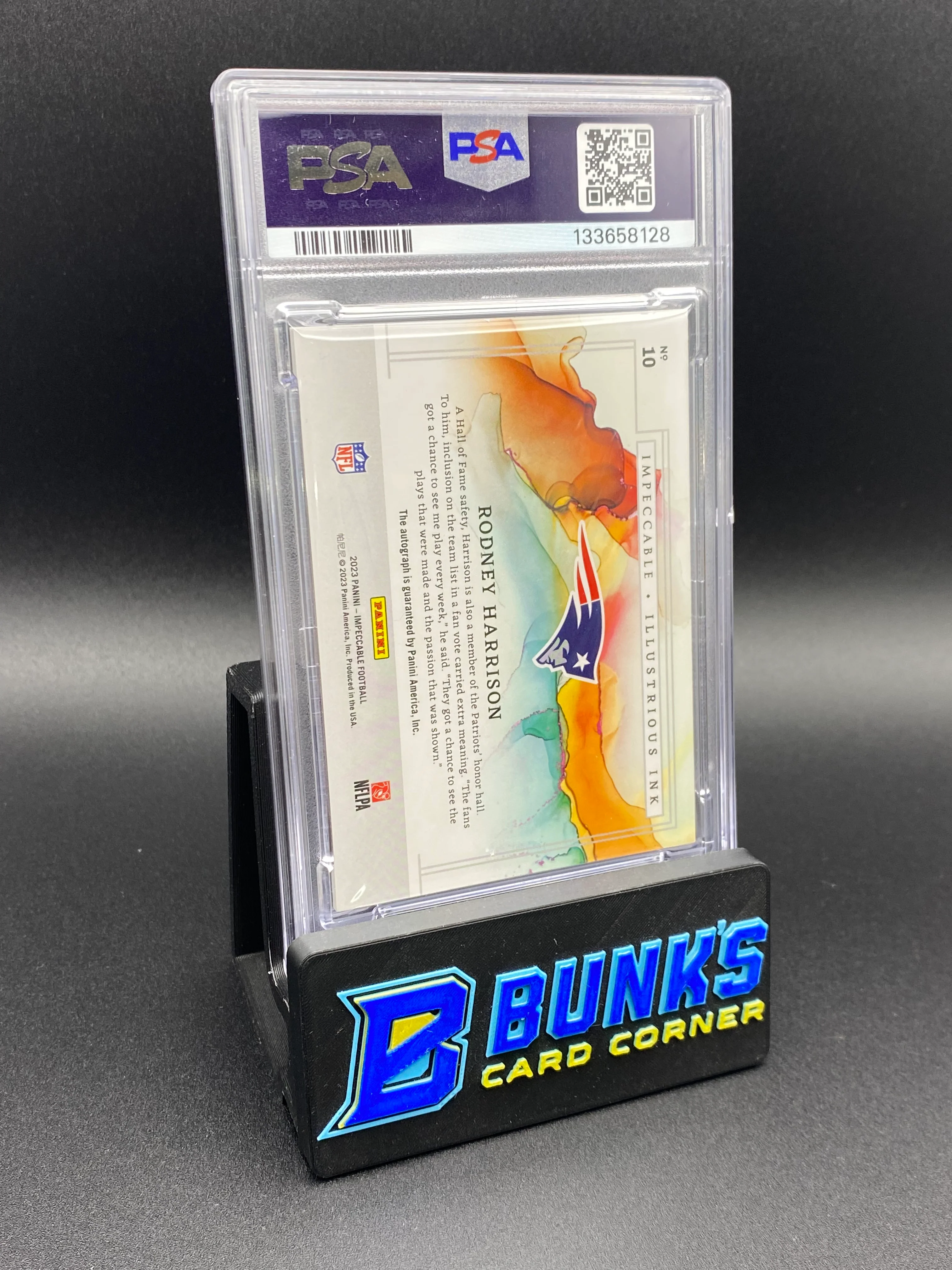2023 Rodney Harrison Illustrious Ink 15/75 Auto PSA 8/10 - Image 2