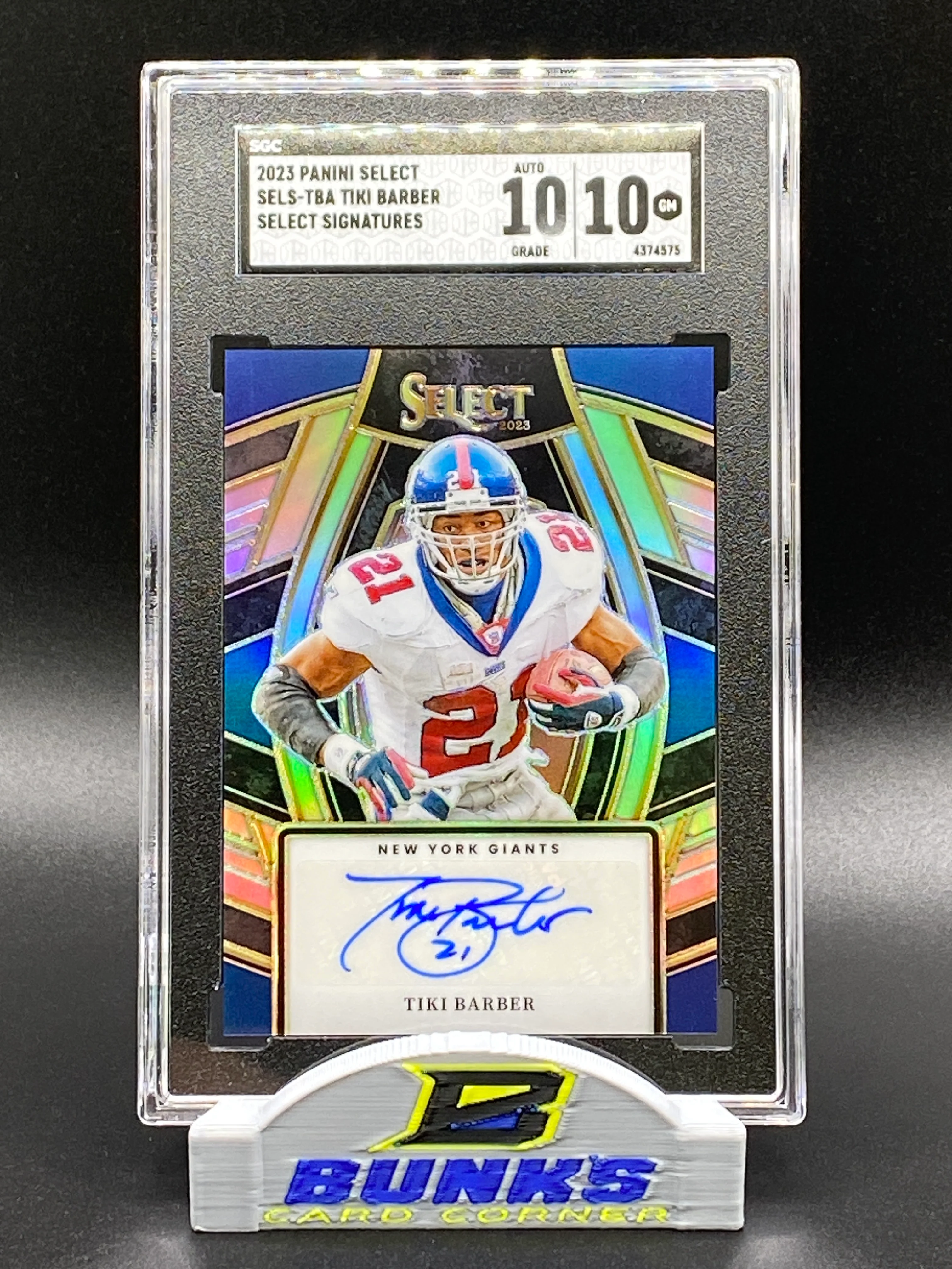 2023 Tiki Barber AUTOGRAPHED SGC 10|10
