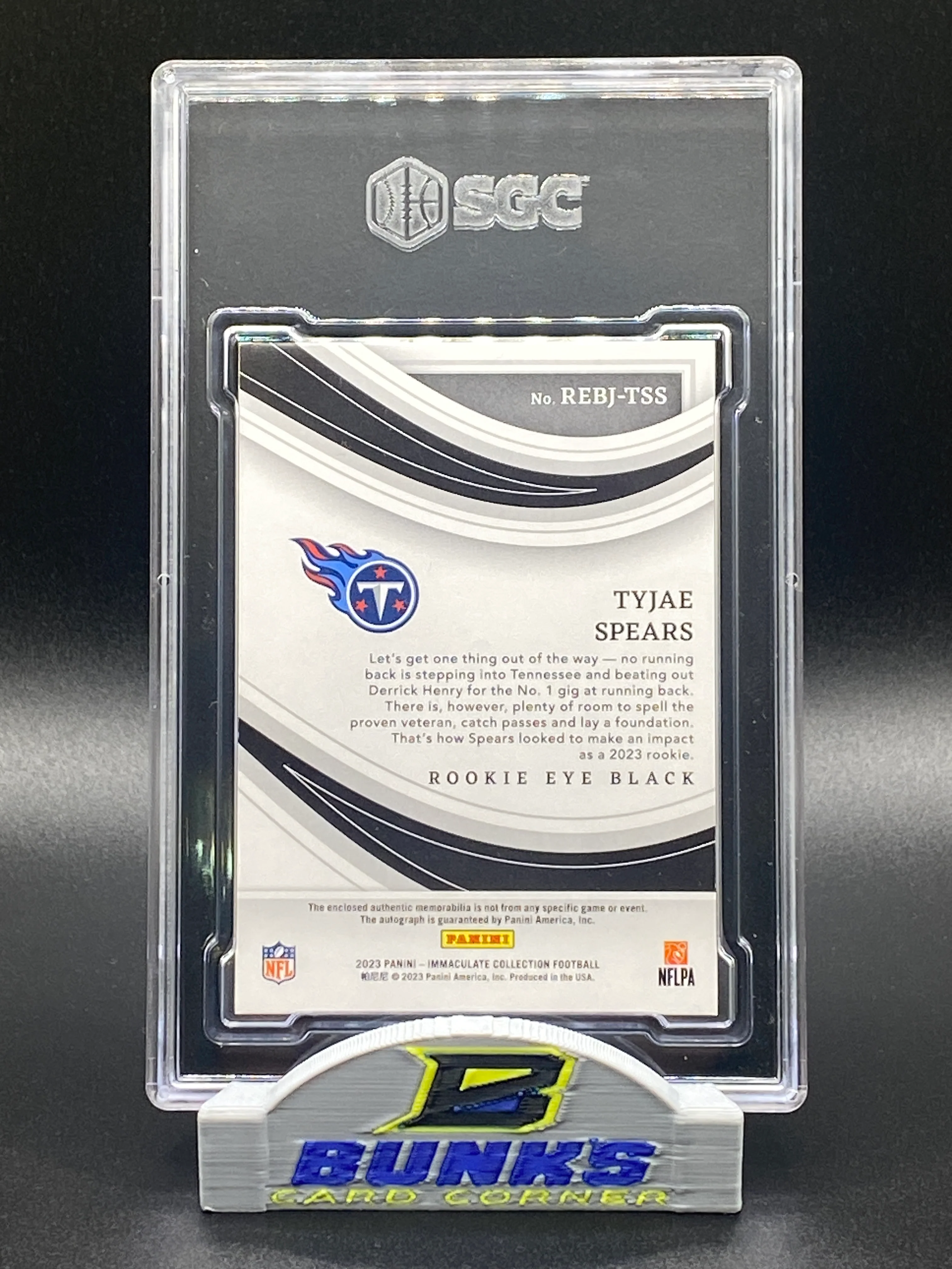 2023 Tyjae Spears AUTOGRAPHED Rookie 35/99 - Image 2