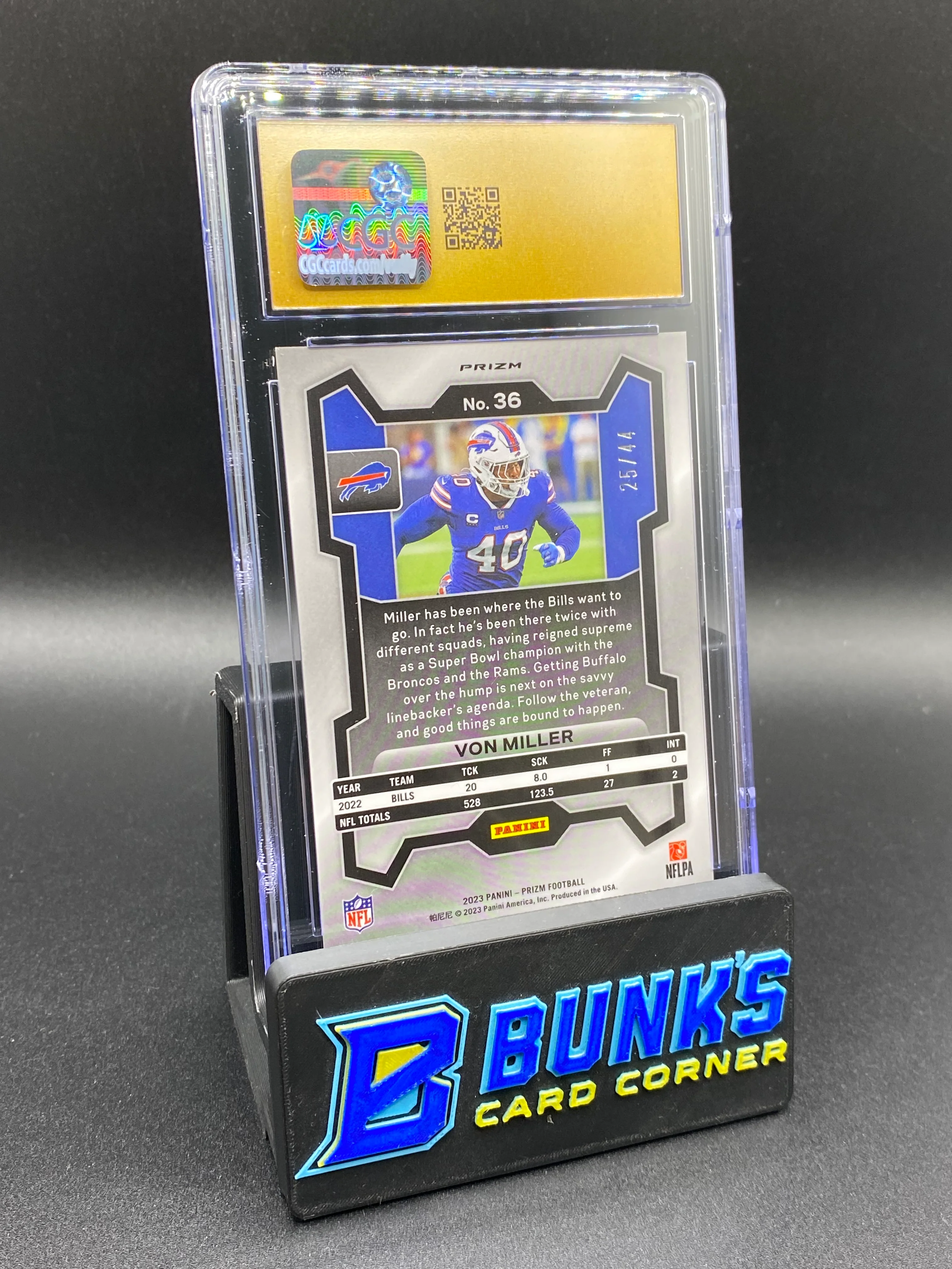 2023 Von Miller Red & Yellow CGC PRISTINE 10 25/44 - Image 2