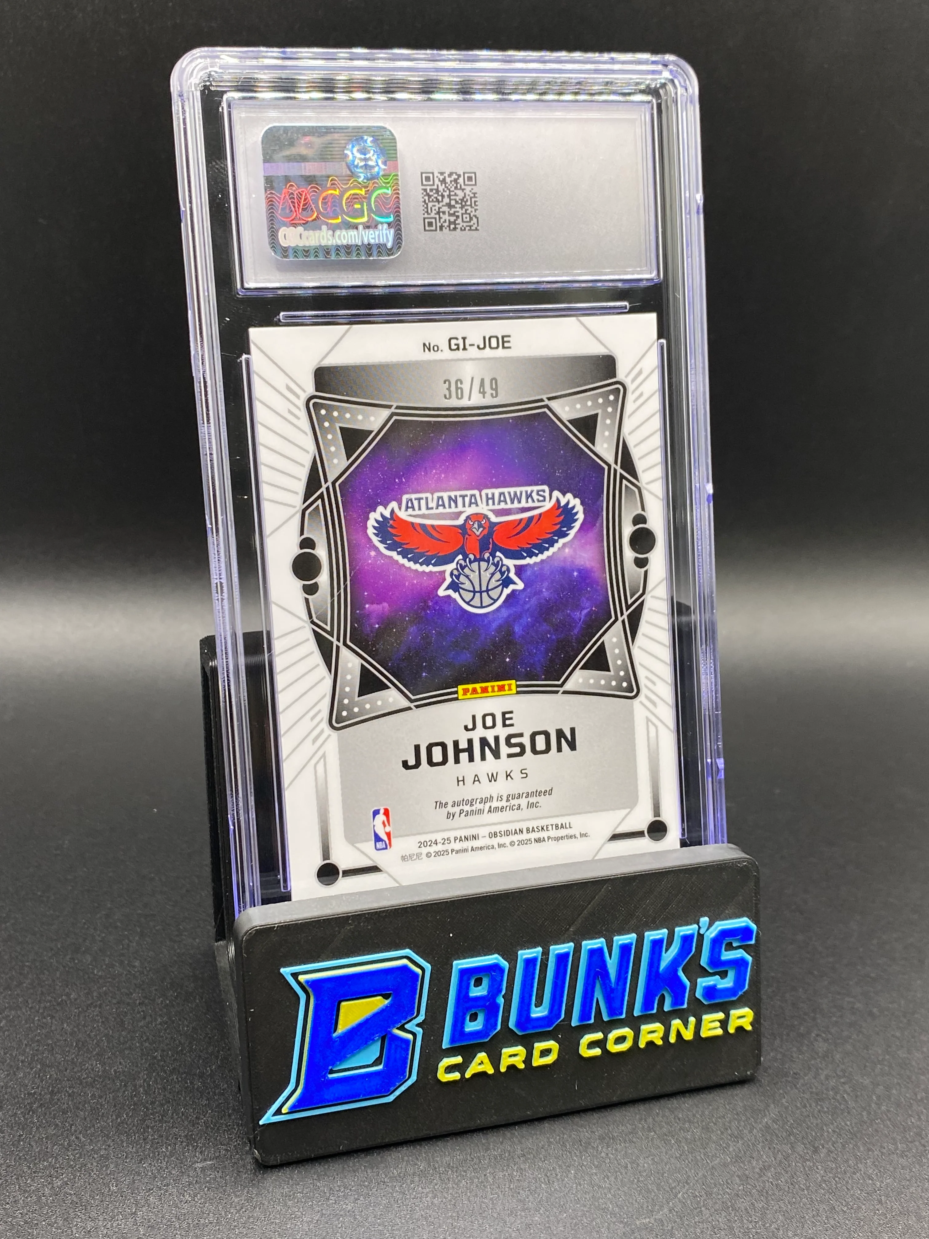2024-25 Joe Johnson Electric Etch Purple Flood Auto 36/49 CGC 9/10 - Image 2