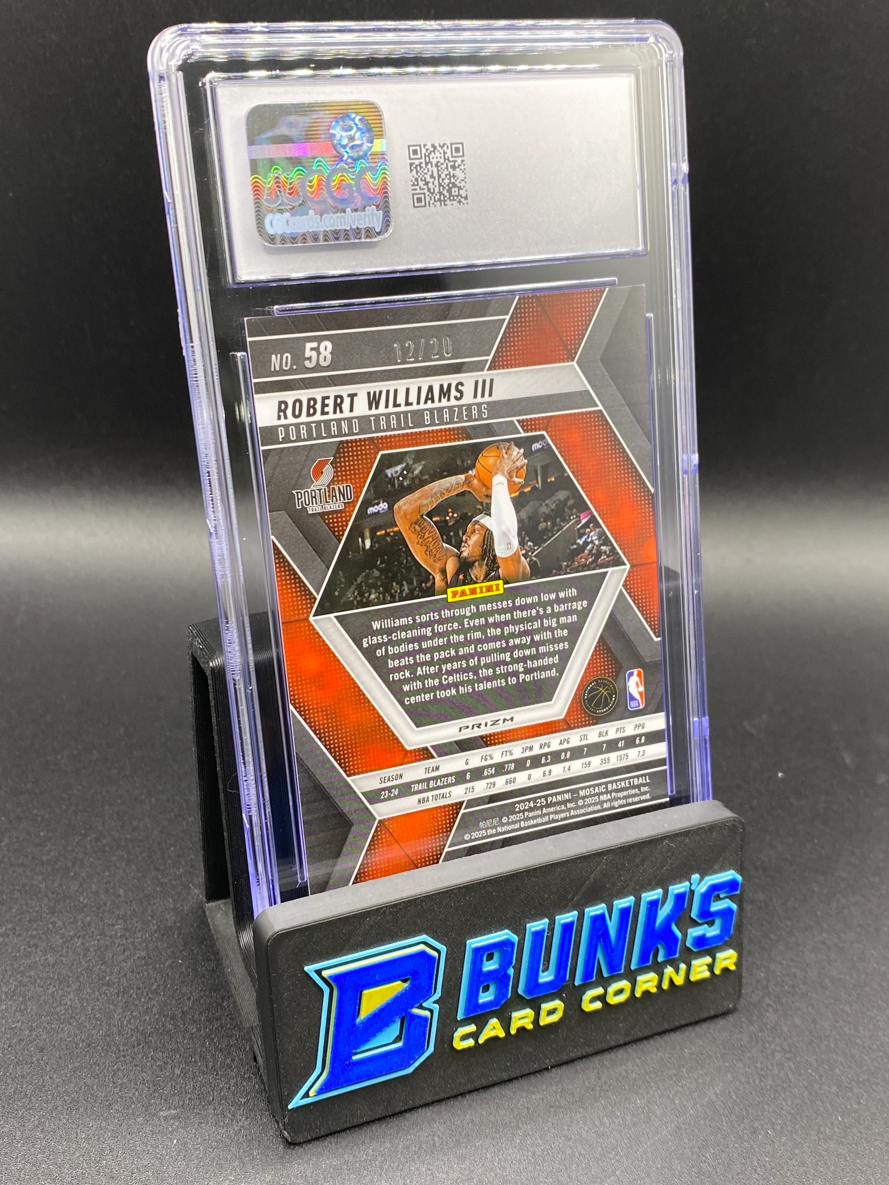 2024-25 Robert Williams III Fast Break Pink 12/20 CGC 10 - Image 2