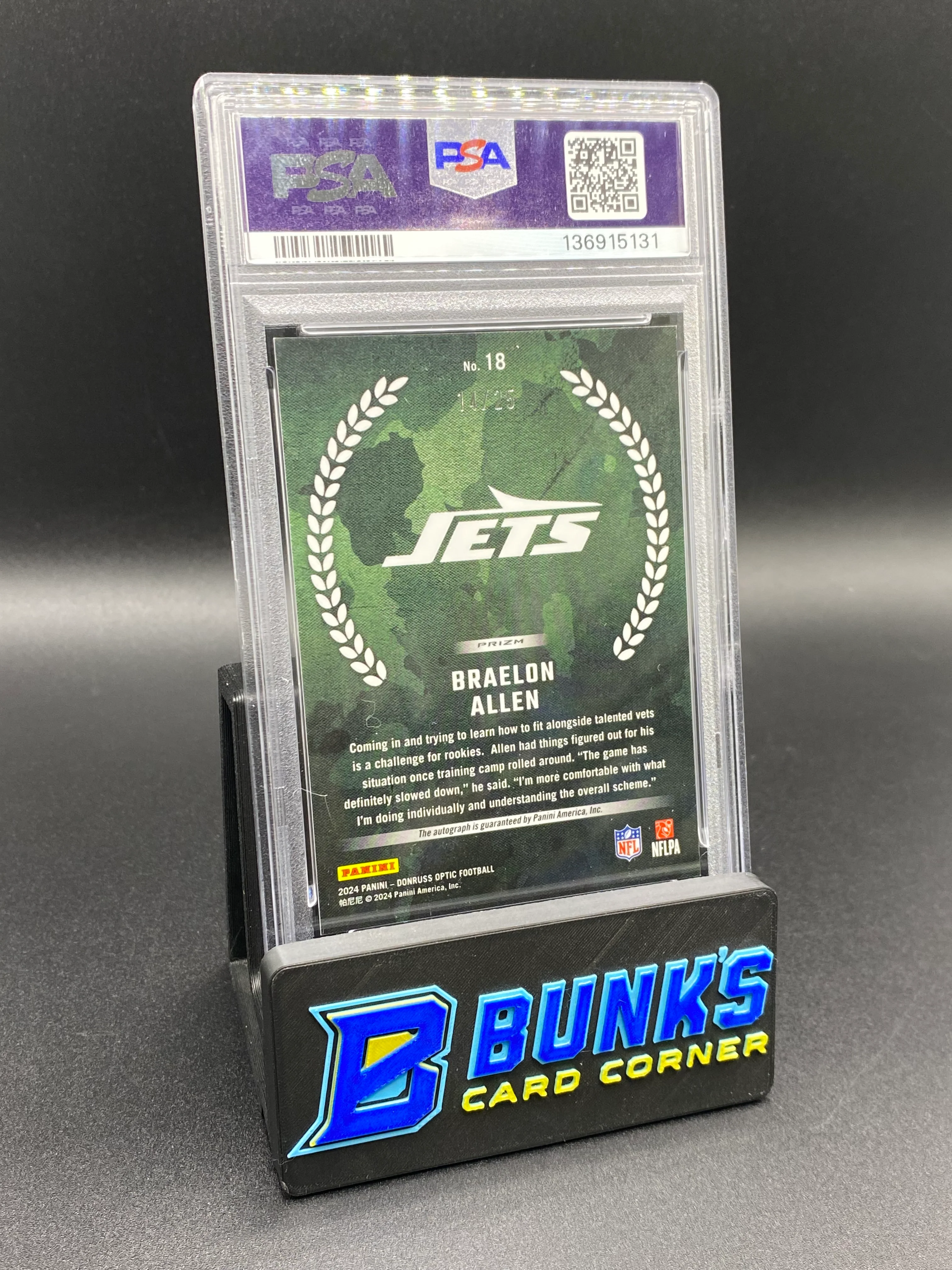 2024 Braelon Allen Rc Recruits Auto Stars 14/25 PSA 9 - Image 2