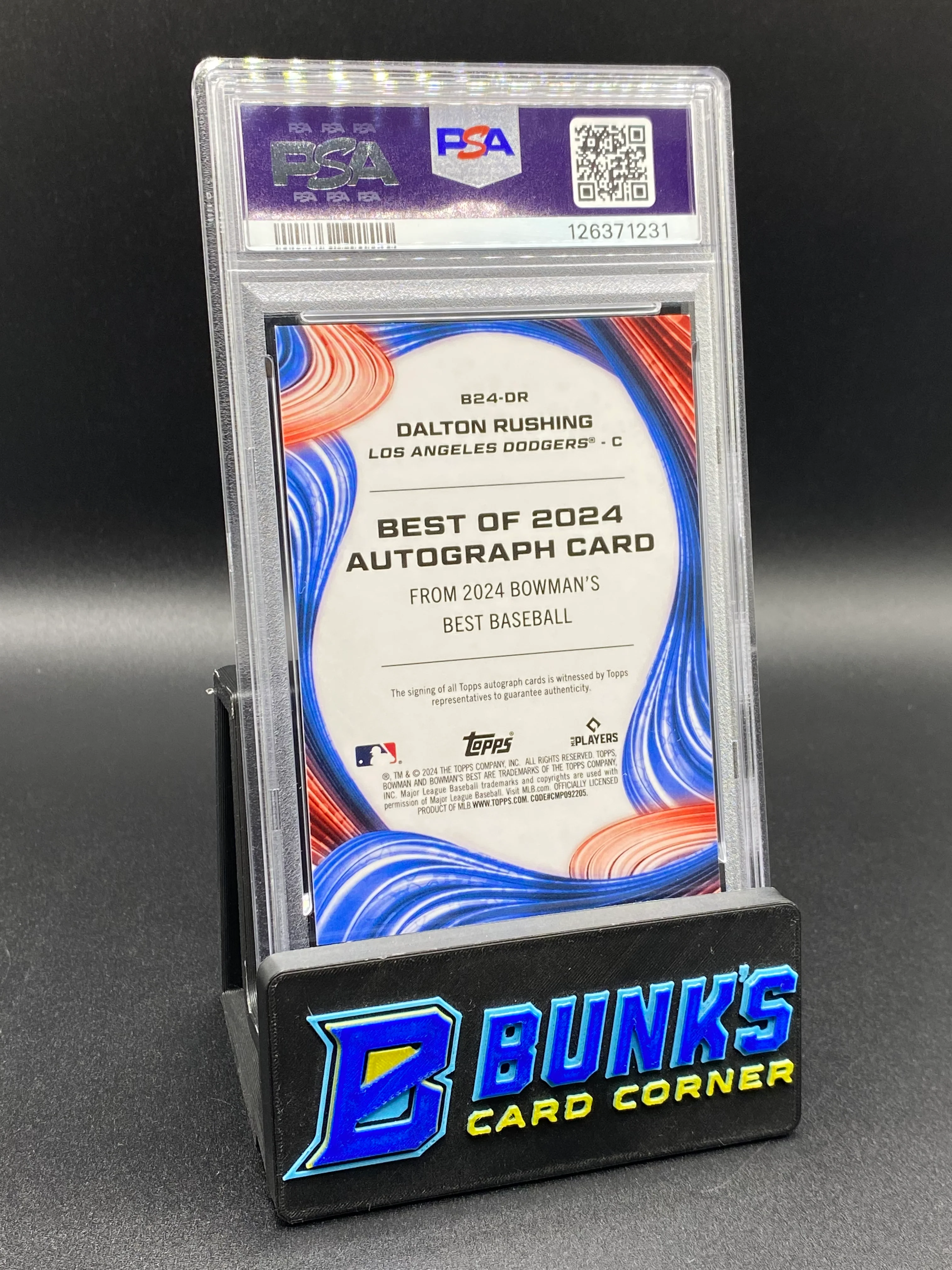 2024 Dalton Rushing Auto Green Ref. 14/99 PSA Auto 10 - Image 2