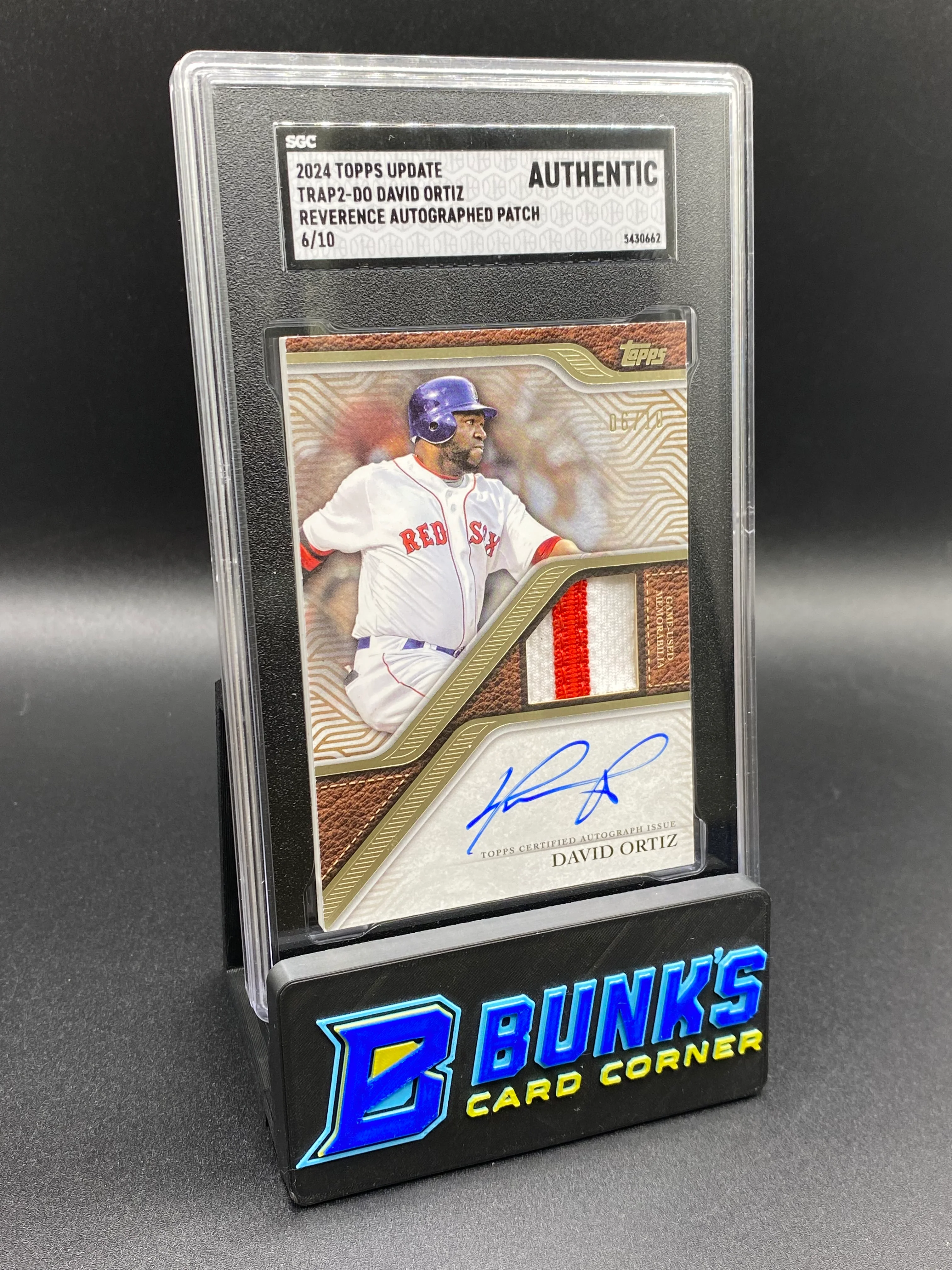 2024 David Ortiz Topps Update Game Used Autographed Patch