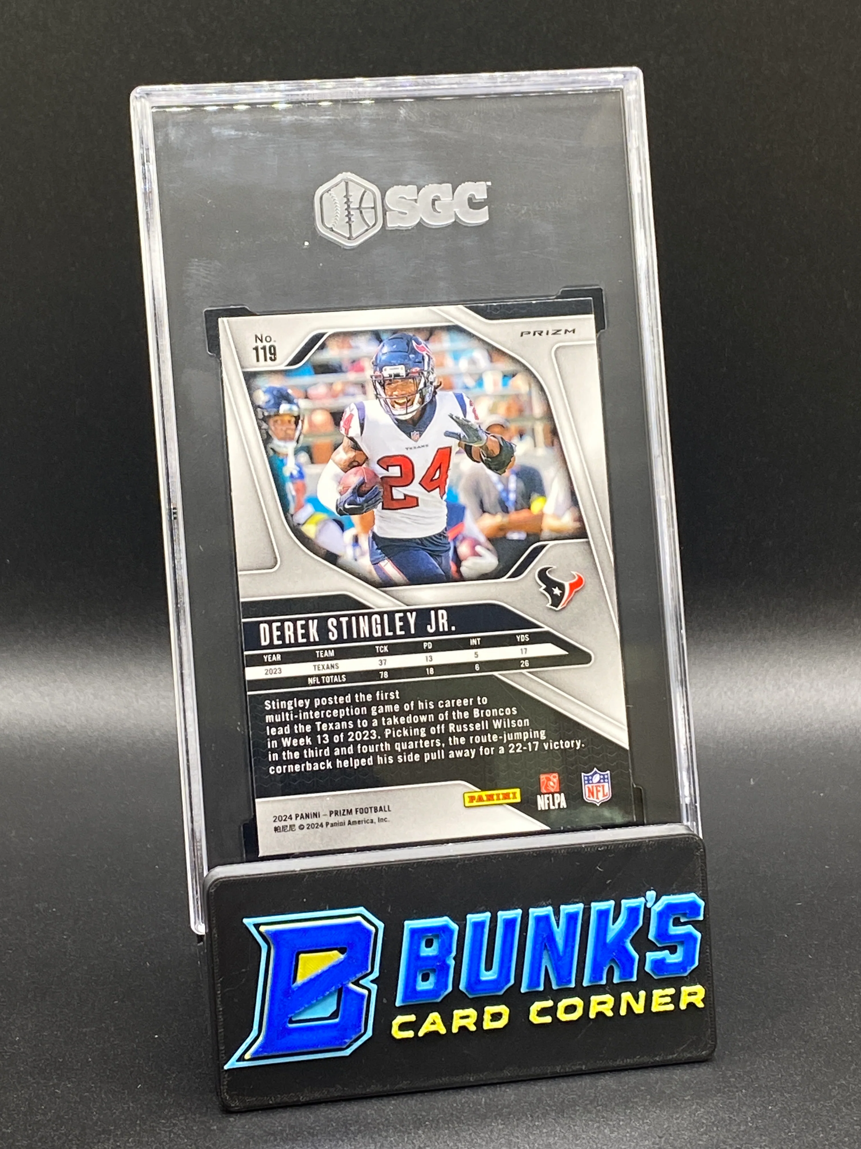 2024 Derek Stingley Jr. Black & Red Checker Prizm - Image 2
