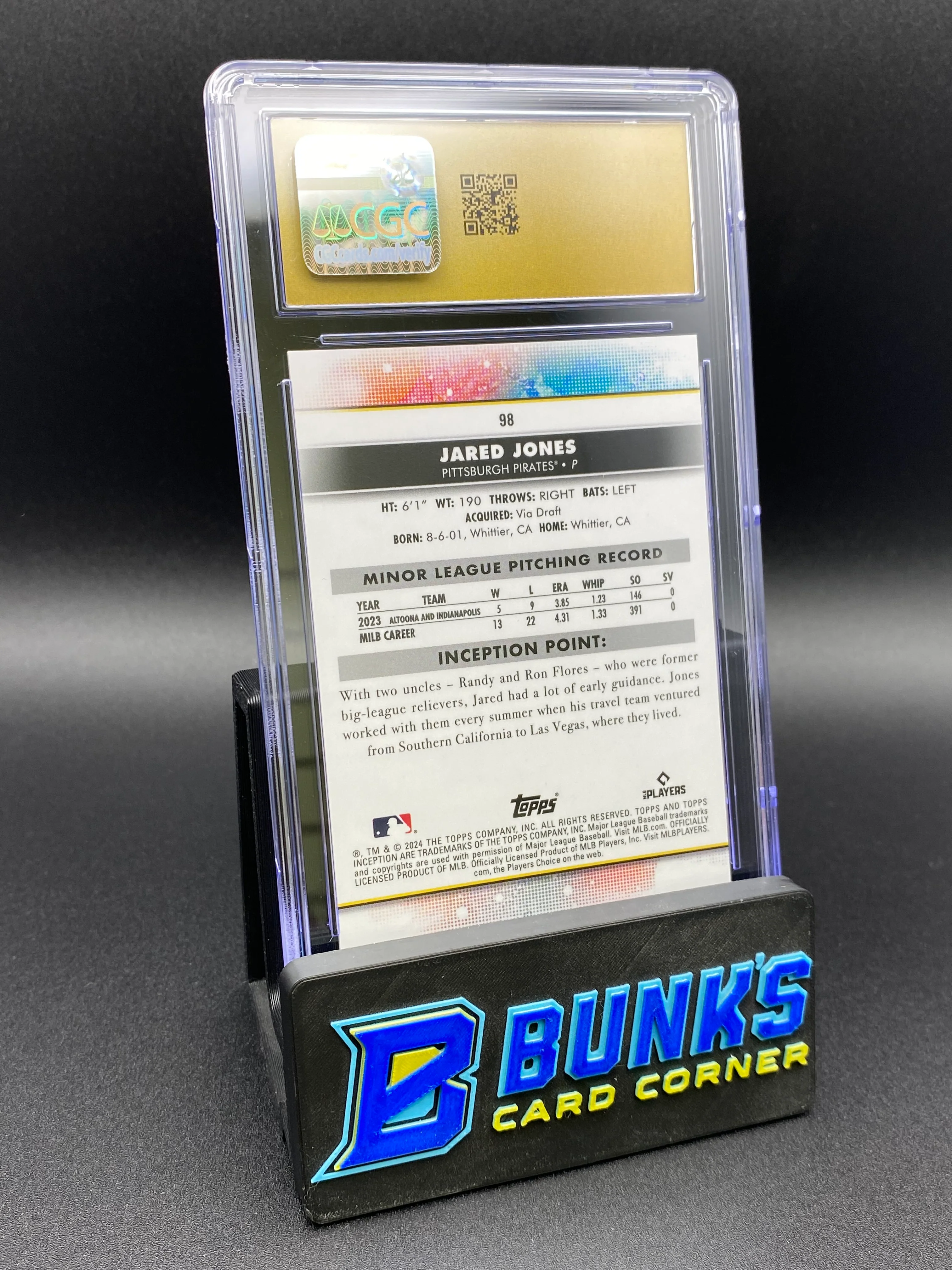 2024 Jared Jones Rc Green Inception CGC PRISTINE 10 - Image 2