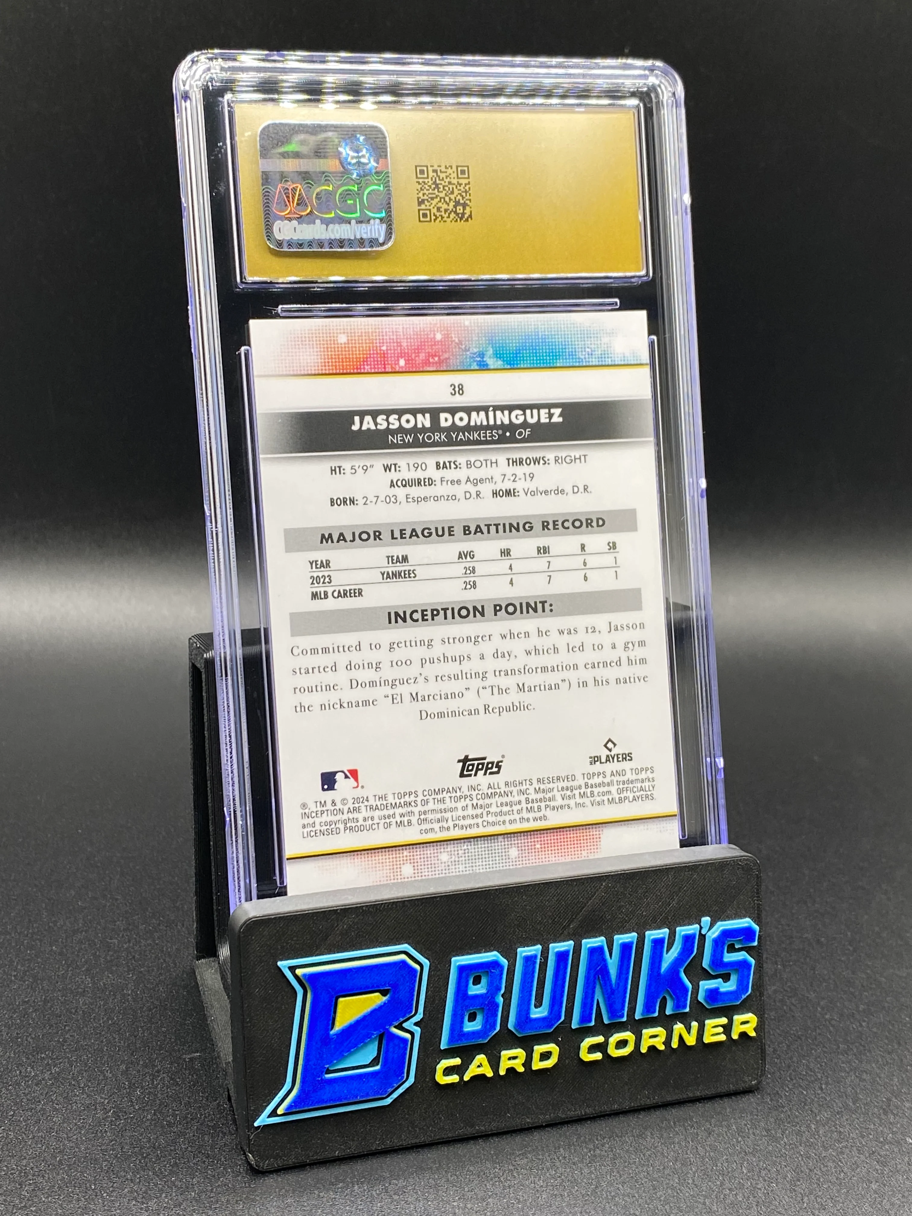 2024 Jasson Dominguez Inception Rc CGC PRISTINE 10 - Image 2