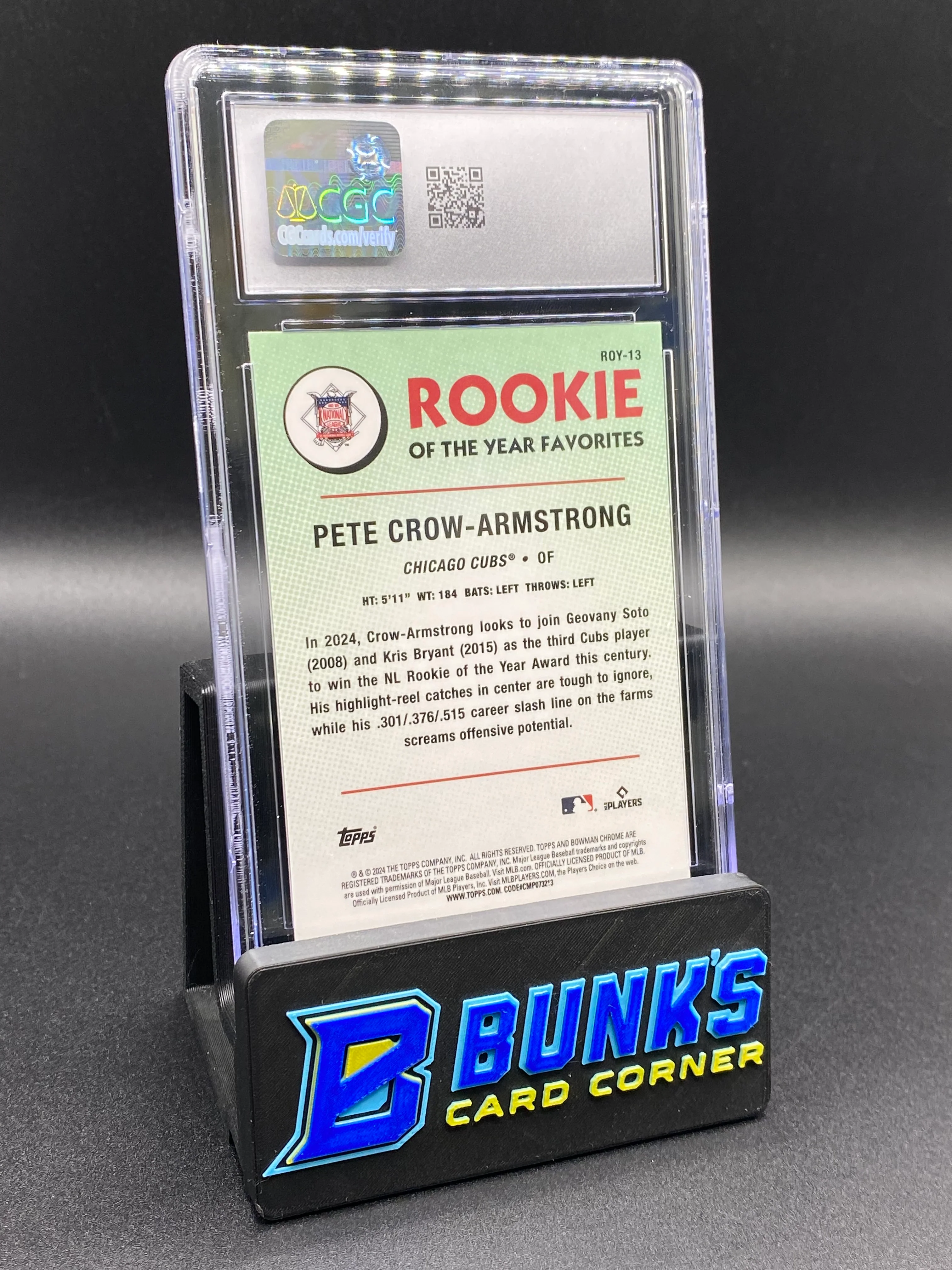2024 Pete Crow-Armstrong Rc of the Year Favorites CGC 10 - Image 2