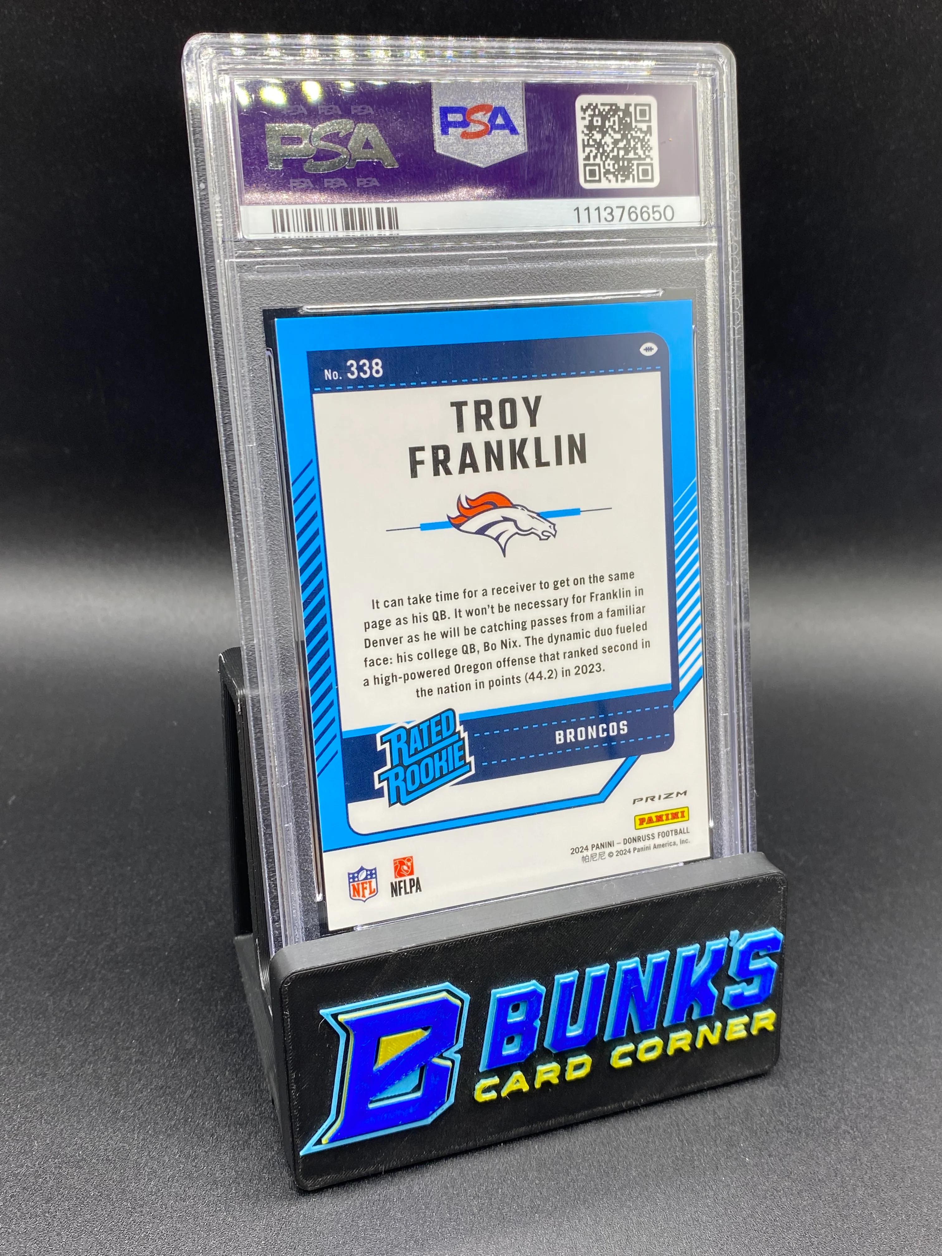 2024 Troy Franklin Football Emoji PSA 10 - Image 2