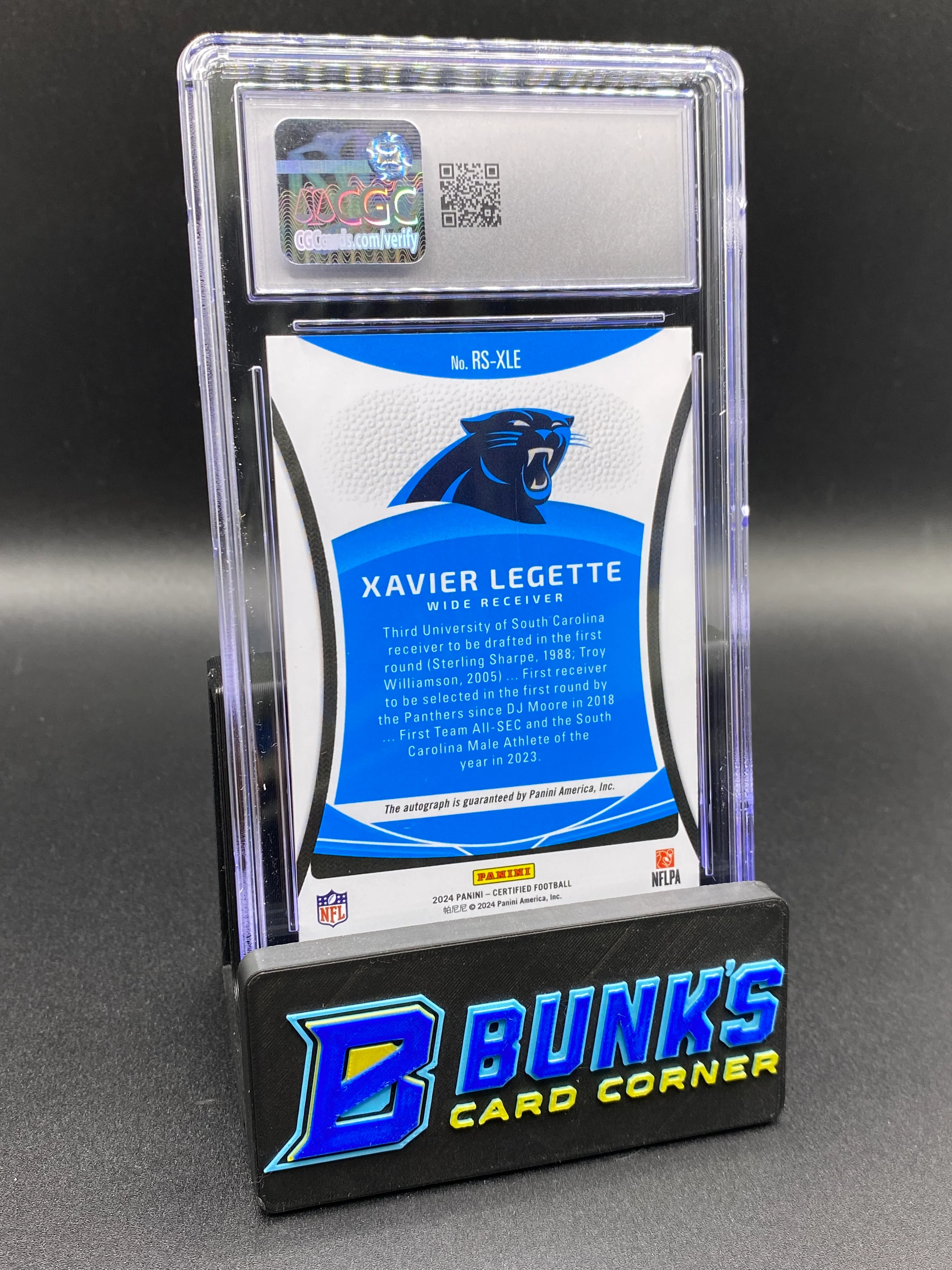 2024 Xavier Legette Red Etch Auto Rc CGC 9/10 9/25 - Image 2