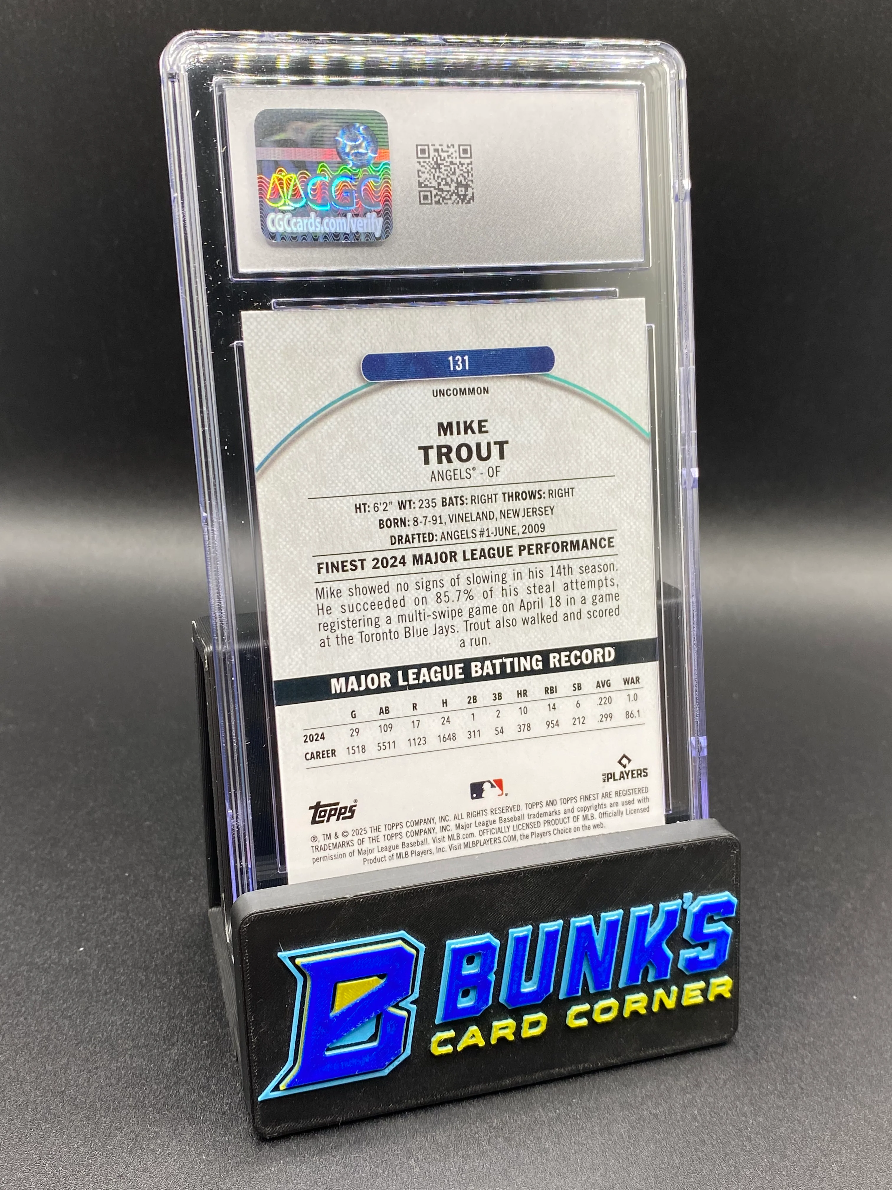 2025 Mike Trout Blue Ref. 121/150 Sp CGC 10 - Image 2