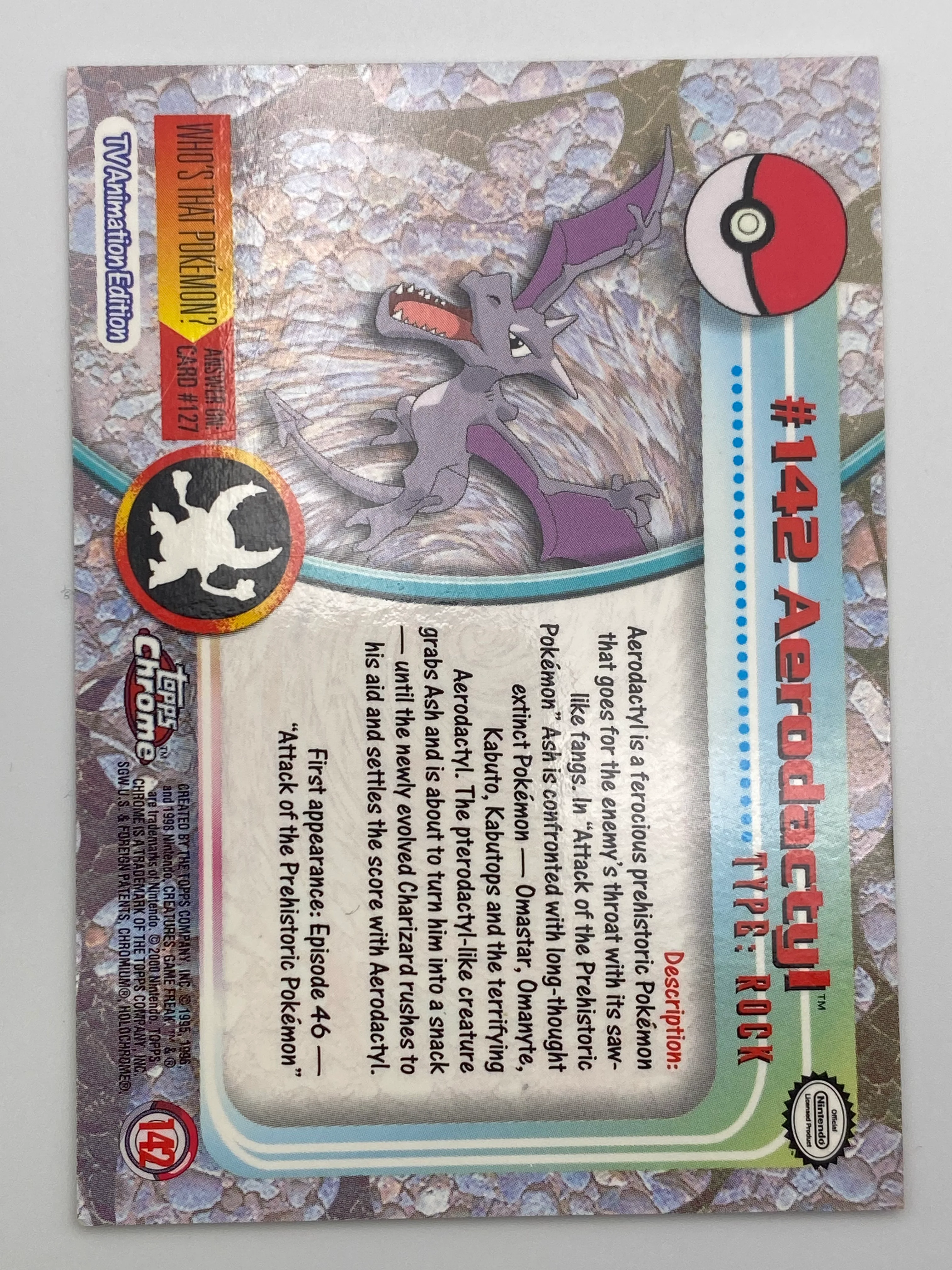 Aerodactyl Topps Chrome - Image 2