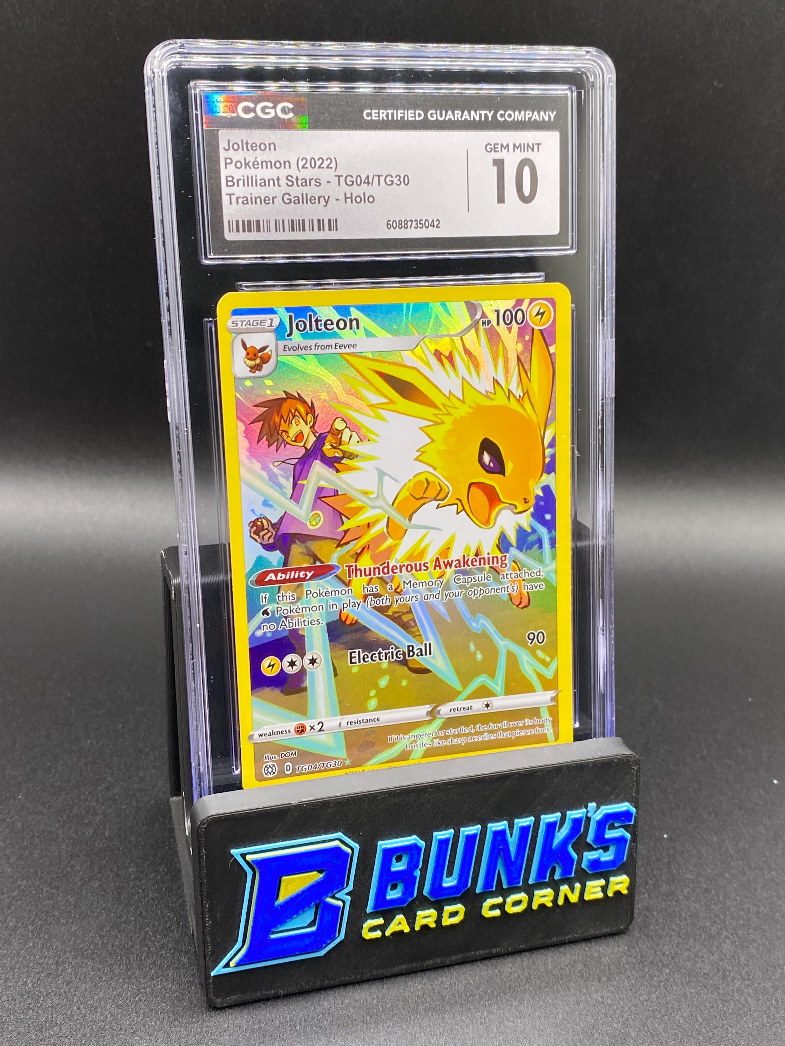 Jolteon Trainer Gallery Brilliant Stars CGC 10