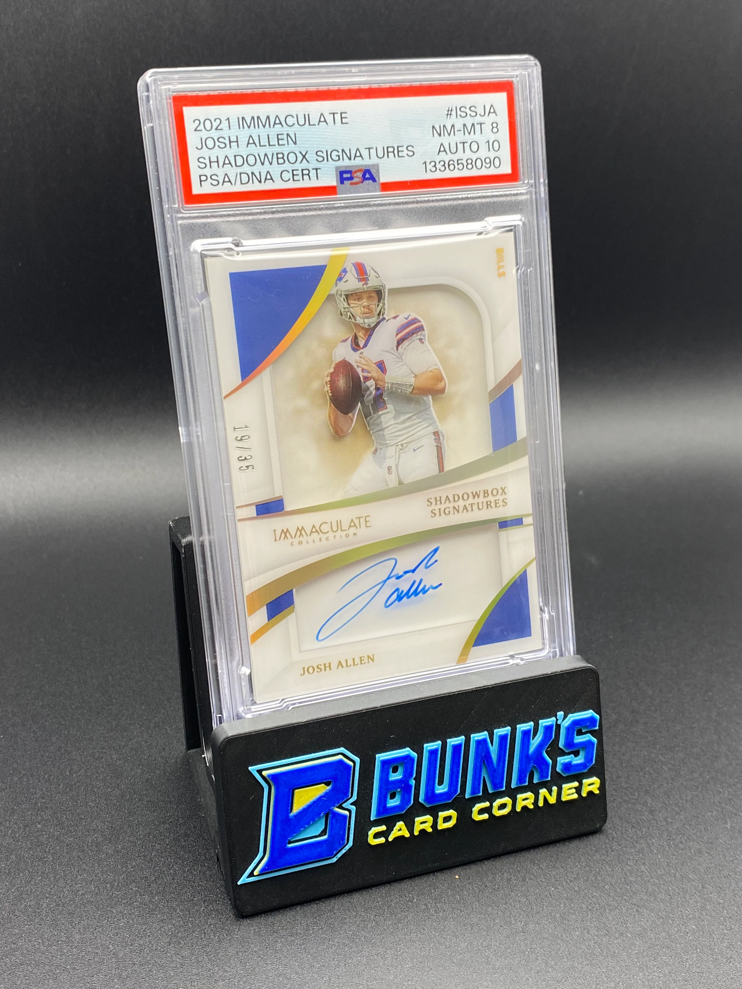 Josh Allen Immaculate Shadowbox Sig. 19/35 PSA 8/10
