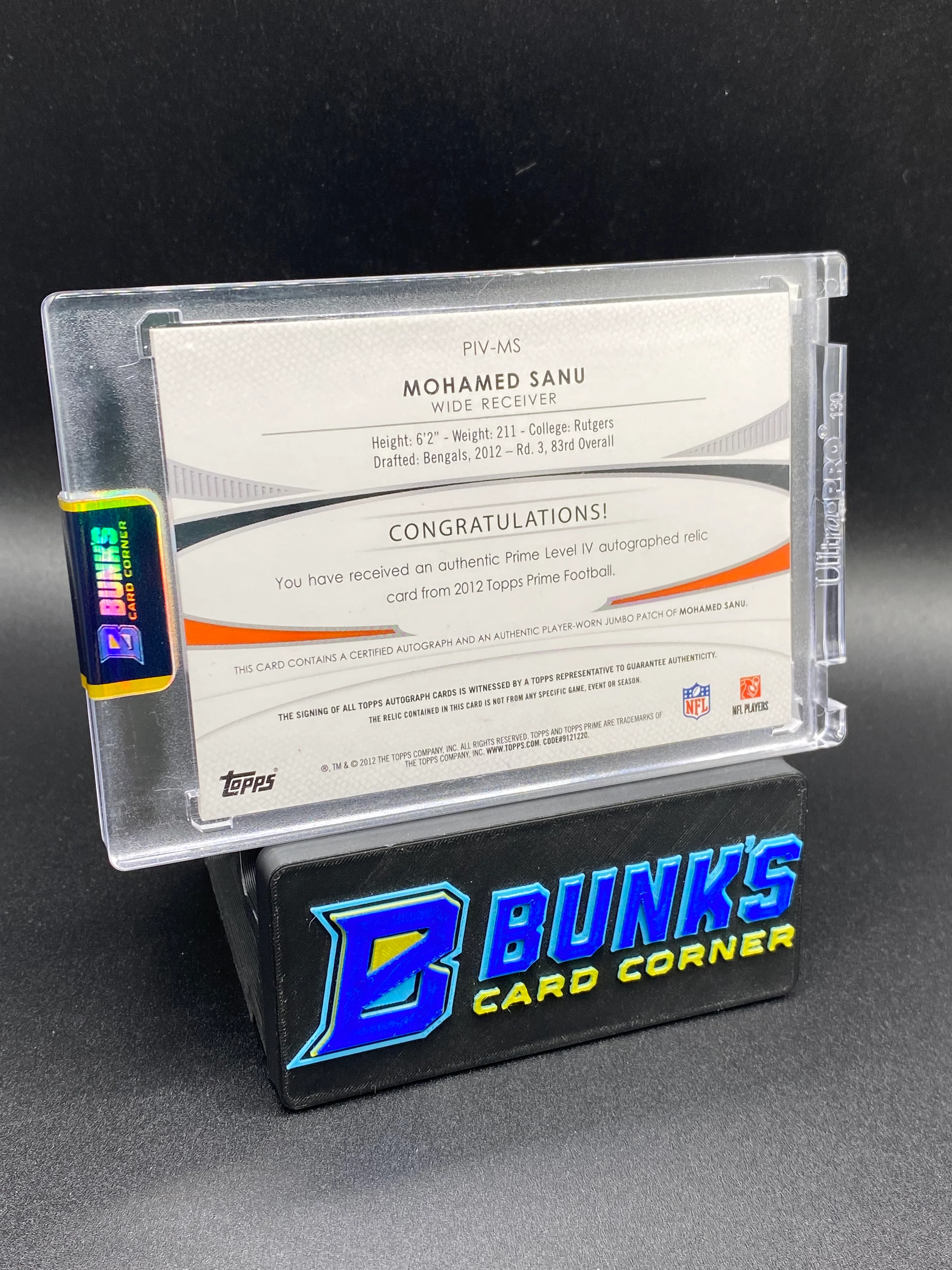 Mohamed Sanu Topps Prime Patches 12/15 Auto - Image 2