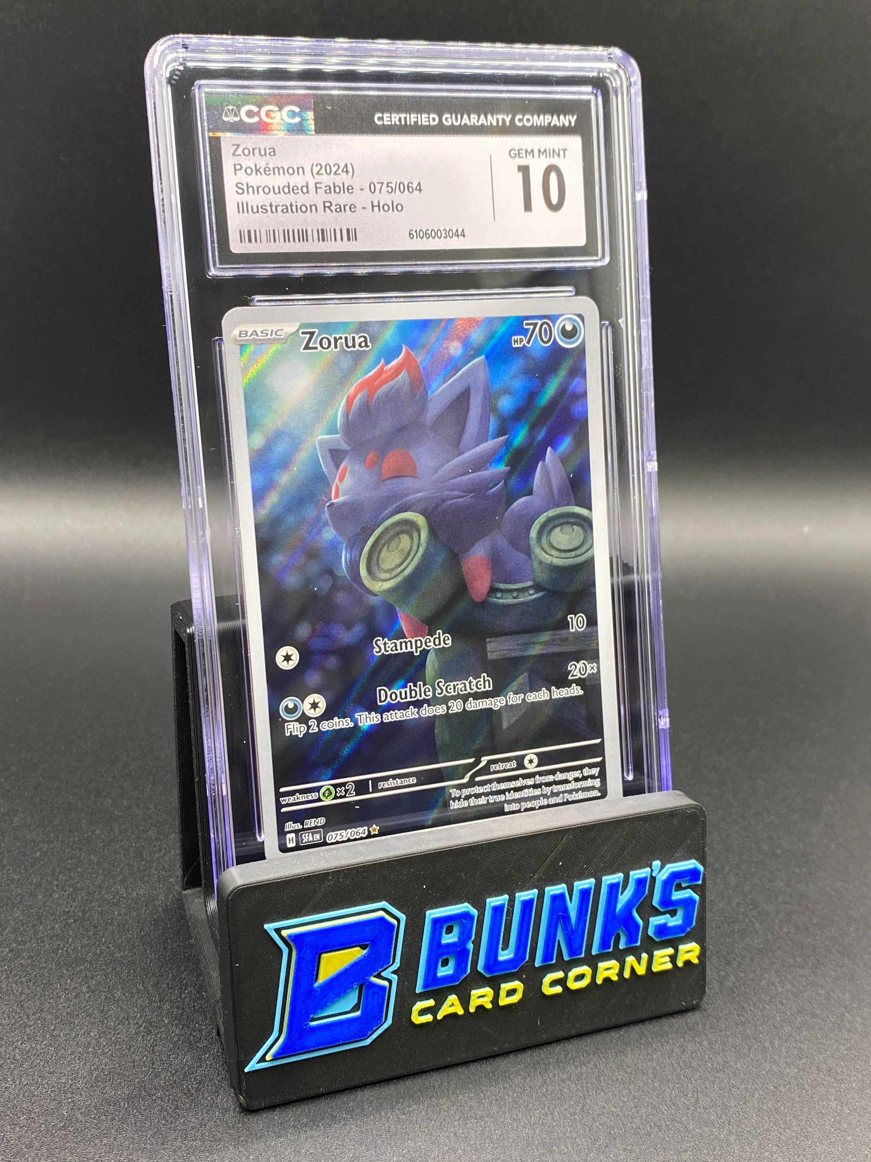 Zorua Illustration Rare Shrouded Fable CGC 10